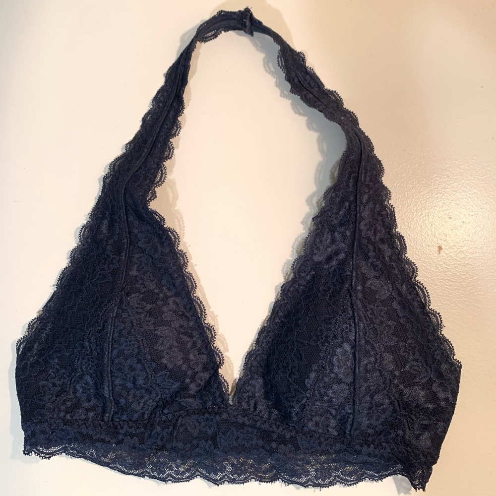 Dark Navy Blue Lace Bralette
